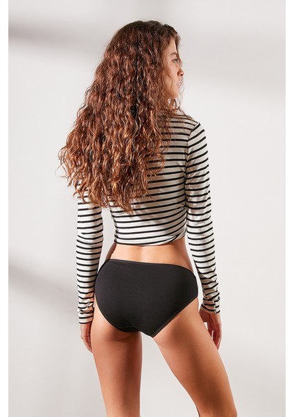 7'li Paket Yüksek Bel Bikini Külot 524 Siyah