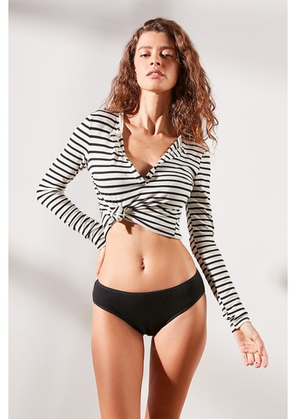 7'li Paket Yüksek Bel Bikini Külot 524 Siyah