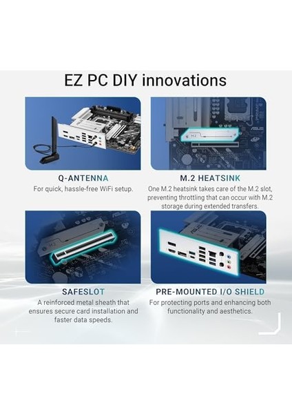 Prıme B860M-A Wıfı Intel B860 LGA1851 Ddr5 8666 2xdp HDMI Çift M2 Usb3.2 Gen 2x2 Wifi 6e + Bt Aura Rgb 2.5gbit Lan Matx 7+1+1 Güç Aşamaları, 1xgen5 M.2, Ready For Advanced Aı Pc