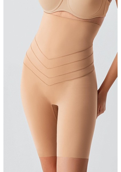 Yüksek Bel Lazer Kesim Uzun Boxer Korse 9604 Ten fiyatları