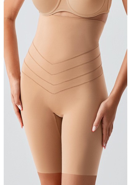 Yüksek Bel Lazer Kesim Uzun Boxer Korse 9604 Ten modelleri