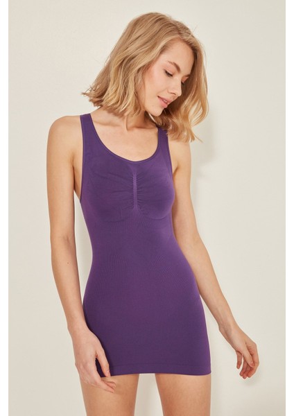 C15015 Dikişsiz Atlet Korse Mor