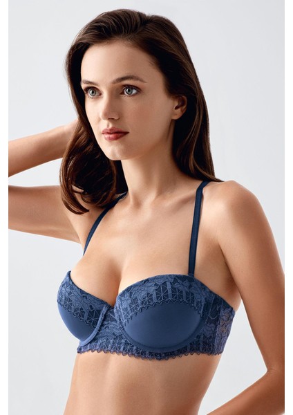 Push Up Dantel Detaylı Sütyen C18375 Antrasit