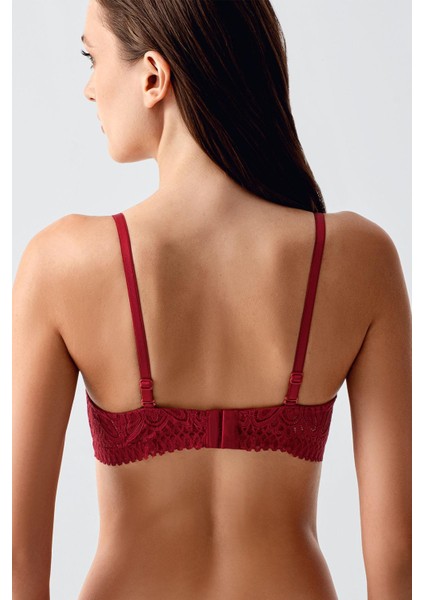 Dolgusuz Dantel Detaylı Sütyen C18350 Bordo fırsatları