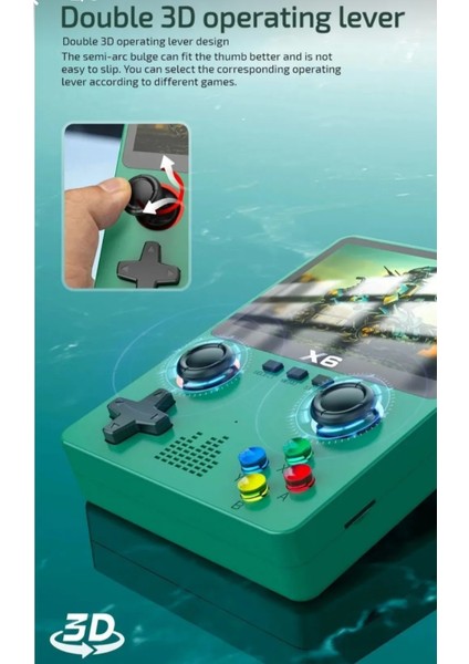 X6 Oyun Konsolu Yeni Nesil El Atarisi 10.000+ Oyun IPS Net Ekran Mp3/mp4/video Gamepad