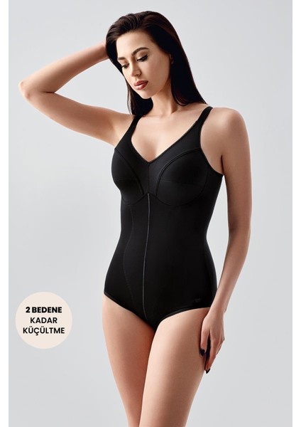 Lazer Kesim Vücut Korse 9605 Siyah