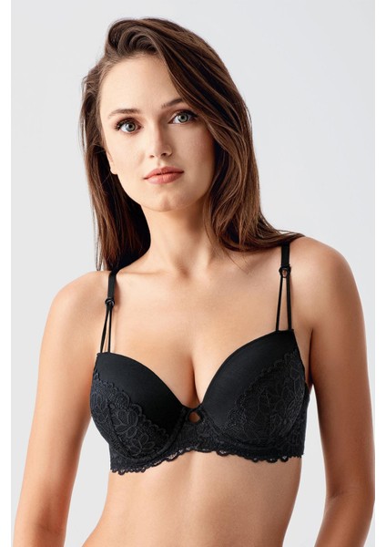 Push Up Dantel Detaylı Sütyen C18415 Siyah