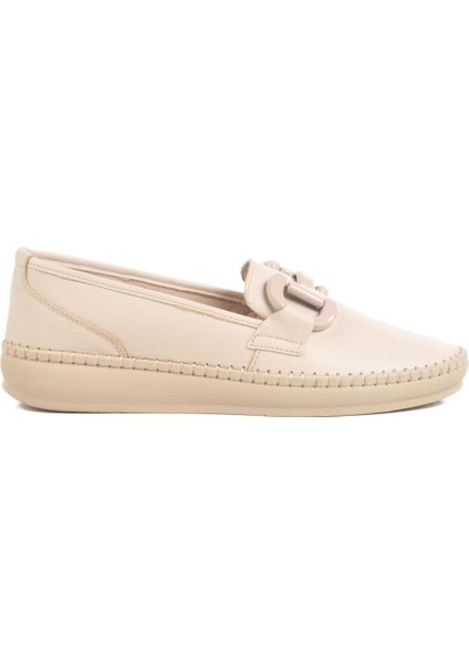 2045 Deri Bej Kadın Günlük Ayakkabı modelleri