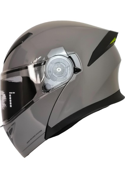 Motosiklet Çene Açılır Kask Ece 22.06 Sertifika Güneş Vizörü Motor Kaskı Nardo Gri