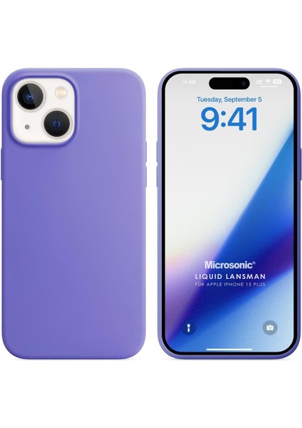 Kılıf Apple iPhone 15 Plus Için Liquid Lansman Silikon Lila [Apple iPhone 15 Plus ile Uyumlu Kılıf - Lila]