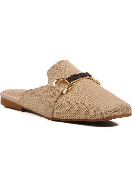 277132 Z Bej Kadın Önü Kapalı Triko Terlik