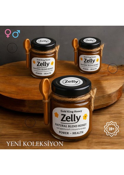 Doğal Karışım Bal | Gold King Honey 43GR | Güç ve Performans – (+18) - 3 Adet