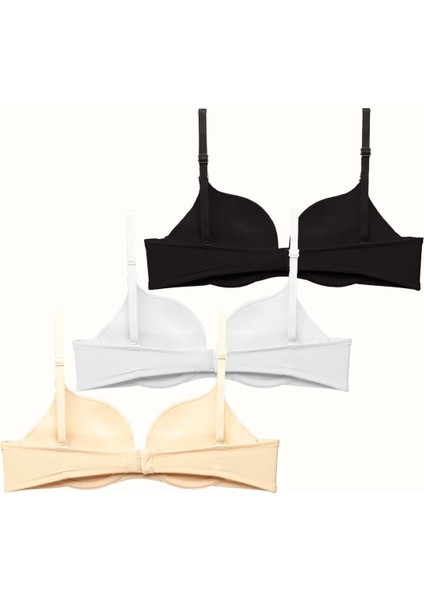 3'lü Paket Double Push Up Yumuşak Kaplı Örme Sütyen C37030 Siyah/beyaz/ten fiyatları