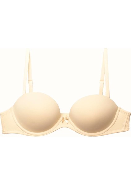 3'lü Paket Double Push Up Straplez Yumuşak Kaplı Örme Sütyen C37040 Siyah/ten indirimleri