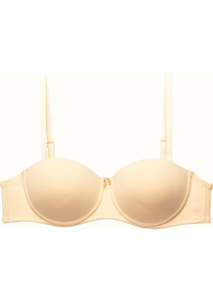 3'lü Paket Push Up Straplez Yumuşak Kaplı Örme Sütyen C37055 Siyah/ten indirimleri