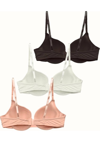 3'lü Paket Dolgusuz Yumuşak Kaplı Örme Sütyen C38010 Siyah/beyaz/ten fiyatları