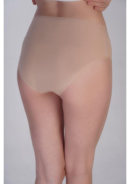 3'lü Paket Yüksek Bel Bikini Külot 5002 Ten