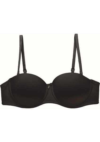 3'lü Paket Dolgusuz Straplez Yumuşak Kaplı Örme Sütyen C37050 Siyah/ten modelleri