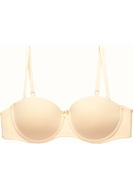 3'lü Paket Dolgusuz Straplez Yumuşak Kaplı Örme Sütyen C37050 Siyah/ten indirimleri