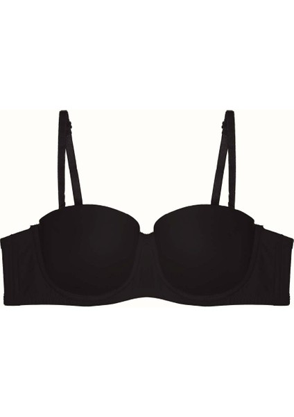 3'lü Paket Dolgusuz Straplez Yumuşak Kaplı Örme Sütyen C38020 Siyah/ten modelleri