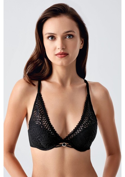 Dolgusuz Dantel Detaylı Sütyen C18340 Siyah