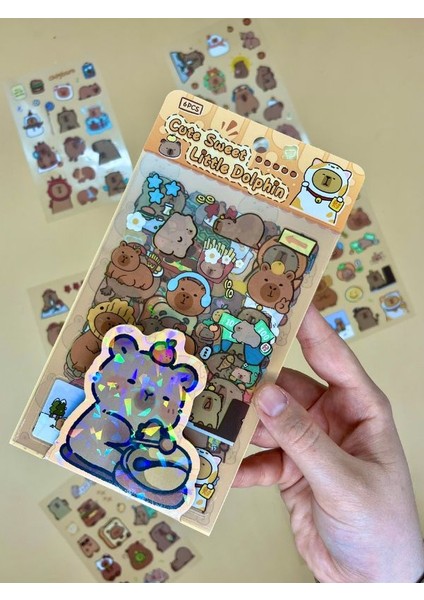Cute Sweet 6 Yaprak 122 Adet Capybara Sticker Set/su Geçirmez/etiket/kapibara/bullet Journal