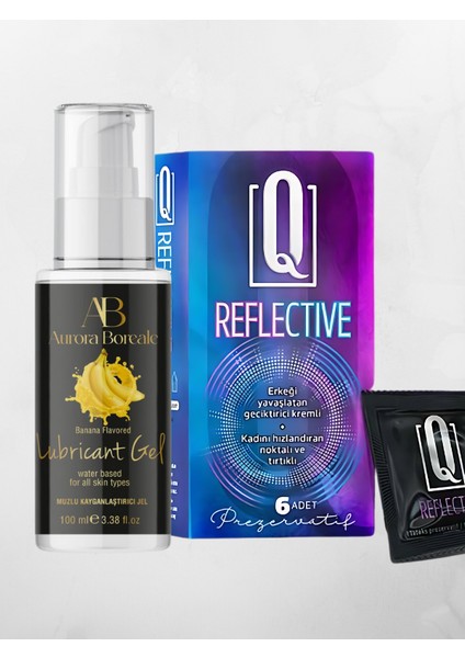 Muz Aromalı Jel 100 ml + Q Reflective 6'lı Kondom Hediyeli