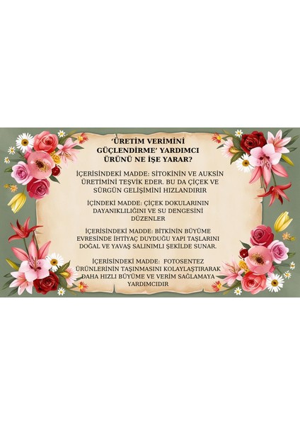 Doğal Üretim Verimini Güçlendirme Formülü(Gül)