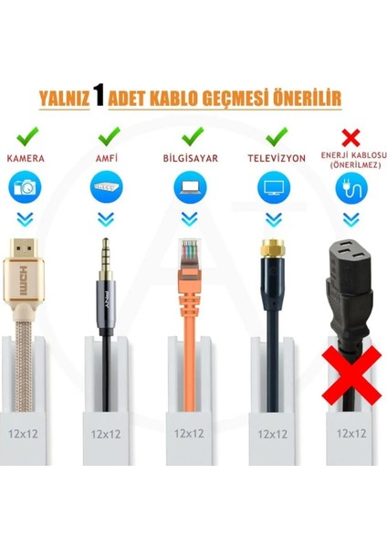 1m Kendinden Yapışkanlı 12X12MM Kablo Kanalı Kolay Montaj Temiz Görünüm Pvc Kablo Gizleyici fırsatları
