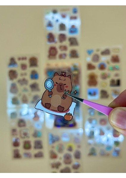Cute Sweet 6 Yaprak 122 Adet Capybara Sticker Set/su Geçirmez/etiket/kapibara/bullet Journal
