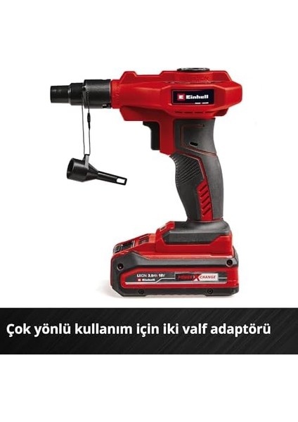 Akülü Araç Hava Kompresörü Ce-Cc 18 Li + Akülü Hava Pompası Ce-Ap 18 Li Power X-Change Set (18 V, Aksesuarlar Dahil, 1x 2.0 Ah Akü ve Şarj Cihazı Dahil) modelleri