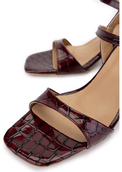 Kadın Vegan Bordo Topuklu Ayakkabı 891 904 Bn Ayk Y25 Bordo Kroko modelleri