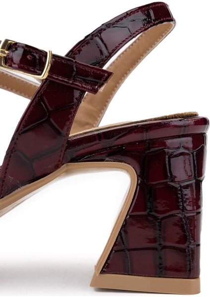 Kadın Vegan Bordo Topuklu Ayakkabı 891 904 Bn Ayk Y25 Bordo Kroko fırsatları