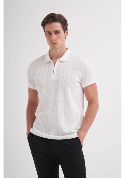 Polo Yaka Ekru Erkek T-Shirt 4122 fiyatları