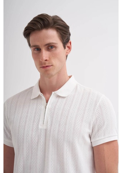Polo Yaka Ekru Erkek T-Shirt 4122 modelleri