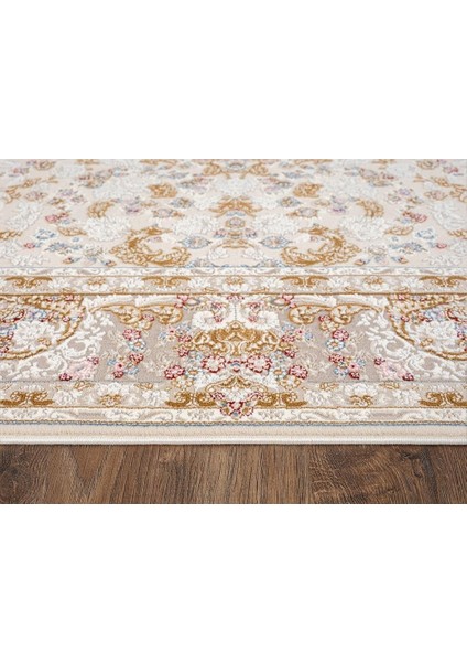 Flora FR006A Beyaz Gold Koridor Halısı Mutfak Halısı Salon Halısı modelleri