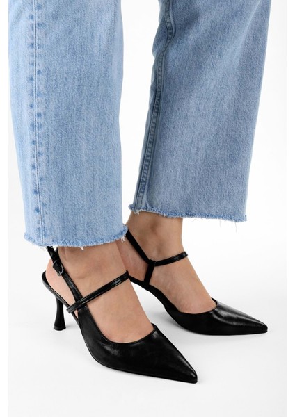 Kadın Nella Siyah Cilt Stiletto