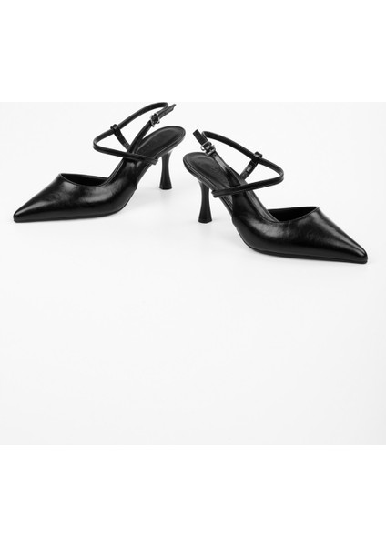 Kadın Nella Siyah Cilt Stiletto fırsatları
