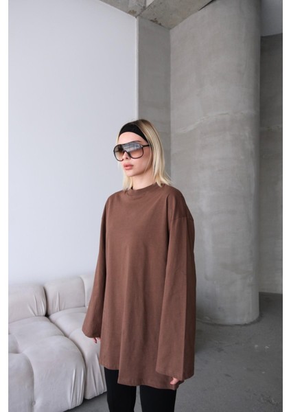 Geniş Kol Oversize 2'li Paket T-Shirt 964 Bej/kahverengi modelleri