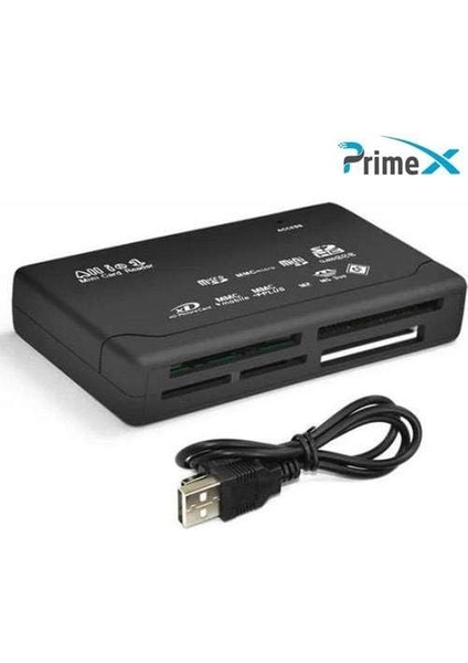 Plus PX-550 6 Giriş Micro,mmc,minisd,sc-Hc,xd,msduo,cf Kart Okuyucu, Çoklu USB Kart Okuyucu