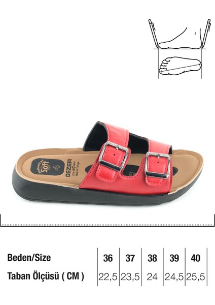 Kadın Yazlık Pu Alt Taban Deri Iki Toka Ayarlanabilir Iç Taban Anatomical Dört Nokta Yastıklı Rahat Günlük Terlik fiyatları