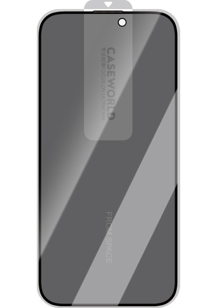 Apple iPhone 15 Caseworld Hd Serisi 0.33MM Privacy Temperli Cam Ekran Koruyucu Siyah