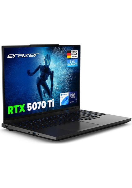 Major 16 X1 MD62735 Intel Ultra 9 275HX 32GB 2TB SSD RTX5070Ti Windows 11 Home 16" 300Hz QHD+ Taşınabilir Bilgisayar