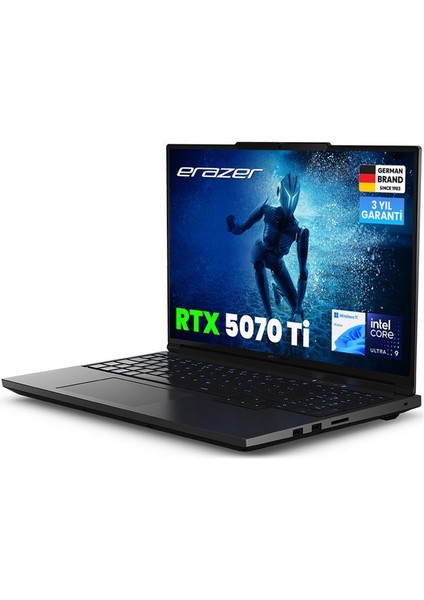 Major 16 X1 MD62735 Intel Ultra 9 275HX 32GB 2TB SSD RTX5070Ti Windows 11 Home 16" 300Hz QHD+ Taşınabilir Bilgisayar