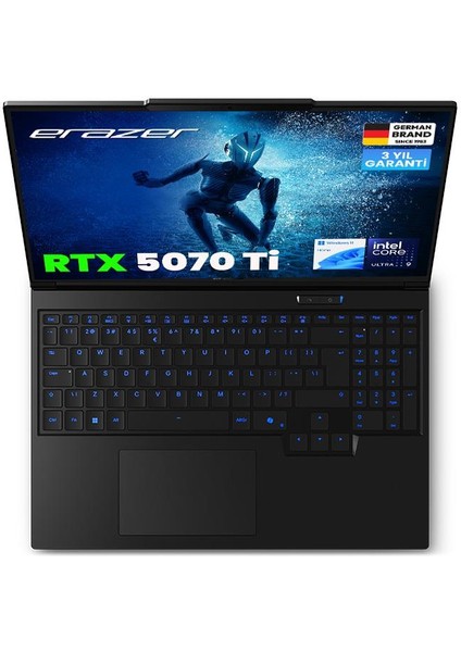 Major 16 X1 MD62735 Intel Ultra 9 275HX 32GB 2TB SSD RTX5070Ti Windows 11 Home 16" 300Hz QHD+ Taşınabilir Bilgisayar