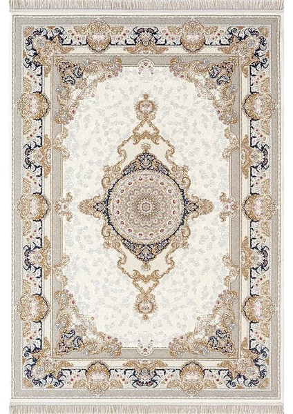 Flora FR003A Beyaz Lacivert Koridor Halısı Mutfak Halısı Salon Halısı