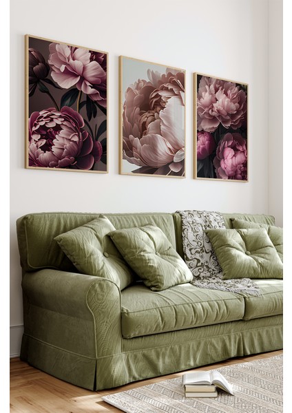 Ahşap Çerçeveli Mdf Tablo Seti Salon ve Oturma Odası Için ÇT3089