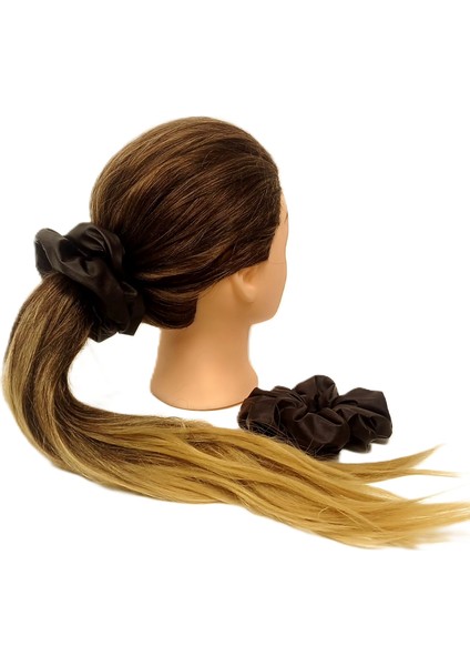Ince Deri Kumaş Orta Boy Scrunchie – Acı Kahverengi Saç Tokası fiyatları
