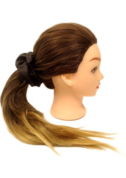 Ince Deri Kumaş Orta Boy Scrunchie – Acı Kahverengi Saç Tokası indirimleri