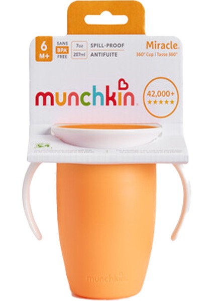 Mucize 360° Alıştırma Bardağı, 6AY+, 207ML, Turuncu, 1 Adet fırsatları